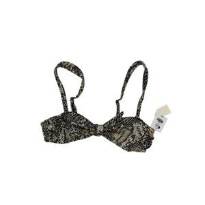 A.C.W Maillots *NEW* Snake Tie Front Bikini Top Size XS Tan Black Brown Swim